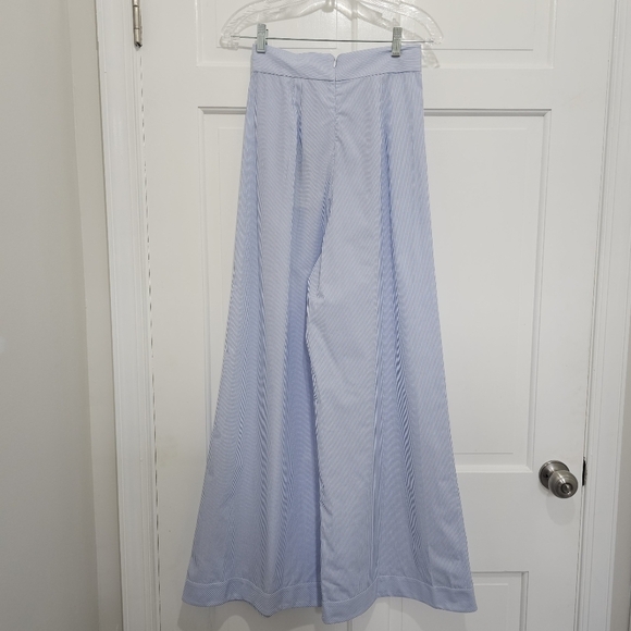 Petersyn X Revolve Wide Leg Tatum Blue/White Pinstripe Pants Size XS - Picture 9 of 17